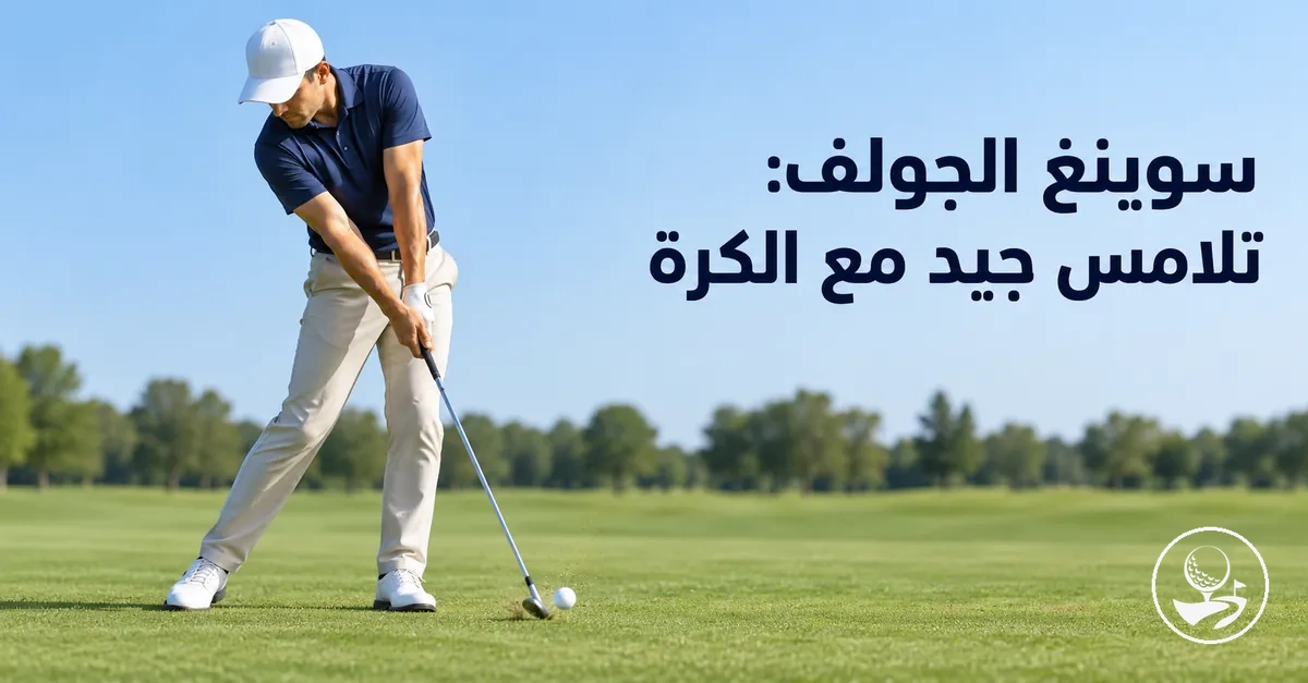 لاعب جولف مبتدئ يؤدي سوينغًا متحكمًا فيه لتحقيق تلامس جيد مع الكرة