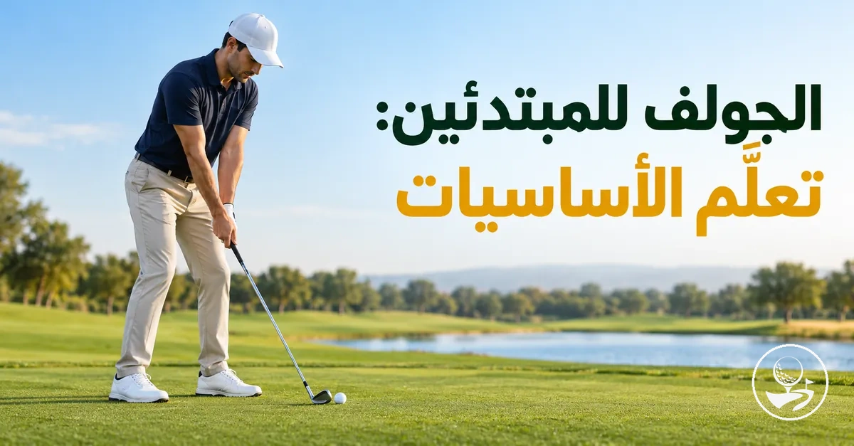 لاعب جولف مبتدئ يتعلم مهارات الجولف الأساسية في الملعب