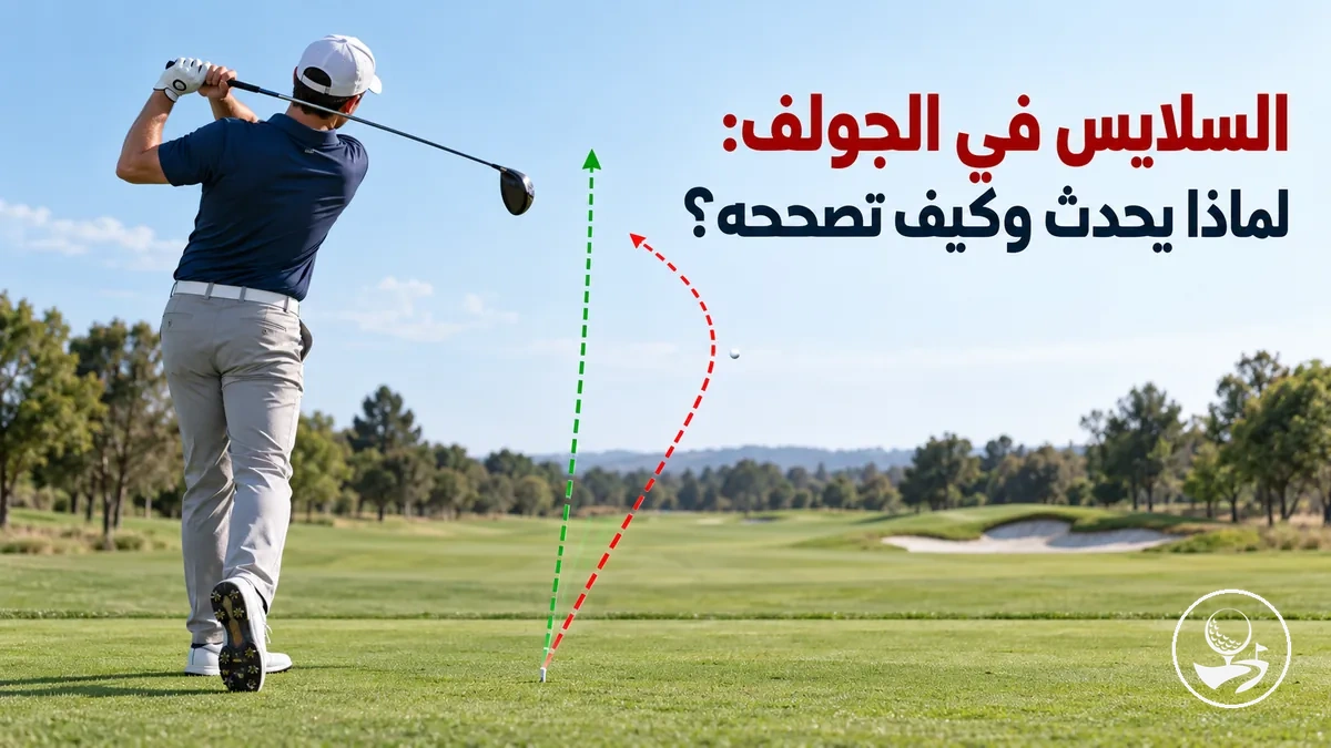 لاعب جولف مبتدئ يصحح السلايس أثناء التدريب على السوينغ