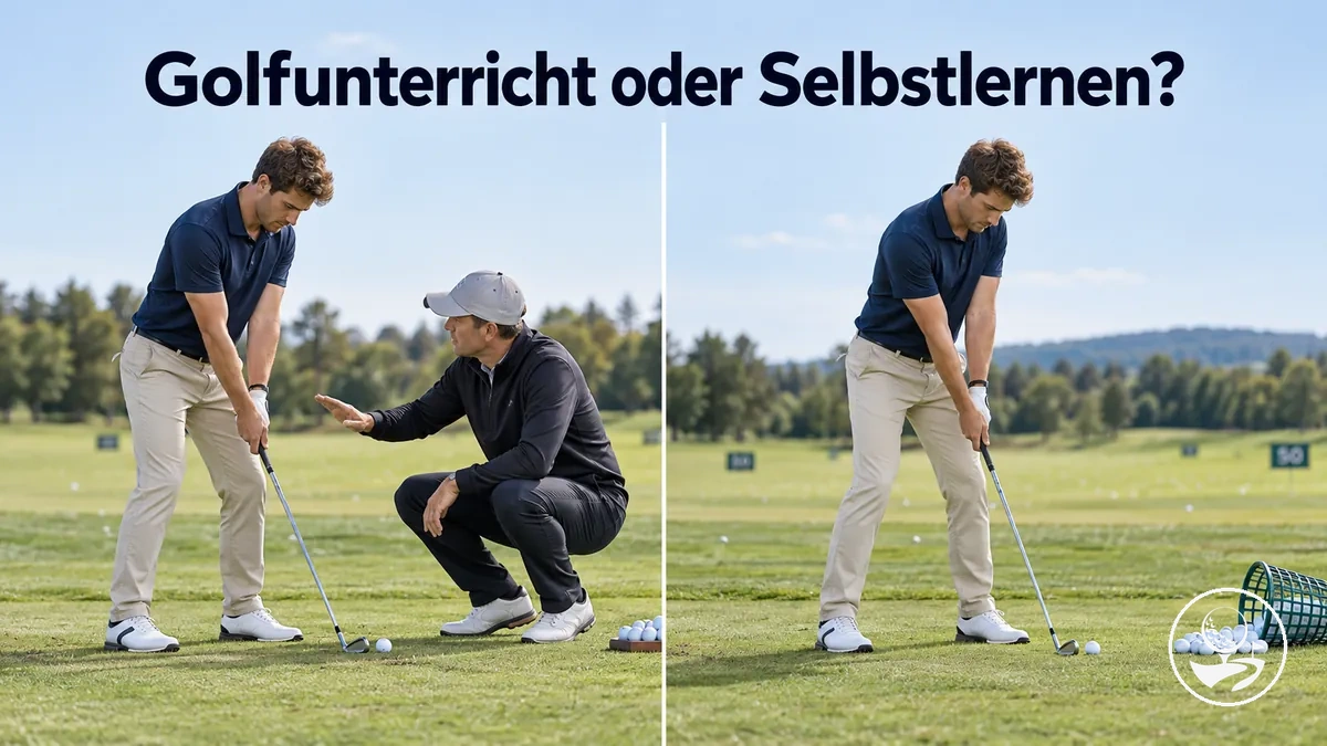 Golfanfänger vergleicht Golfunterricht mit selbstständigem Training
