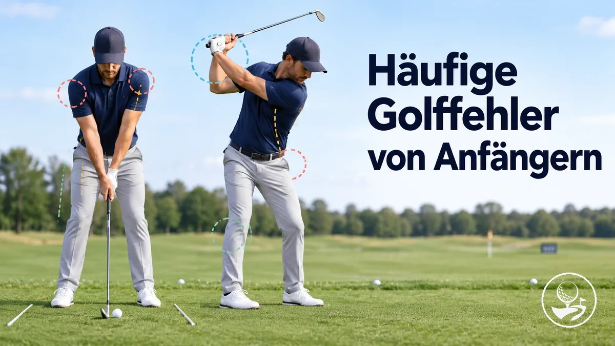 Golfanfänger überprüft häufige Fehler bei Setup und Schwung