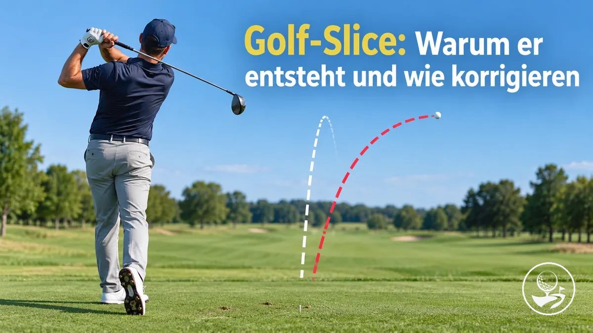 Golfanfänger korrigiert beim Schwungtraining einen Slice