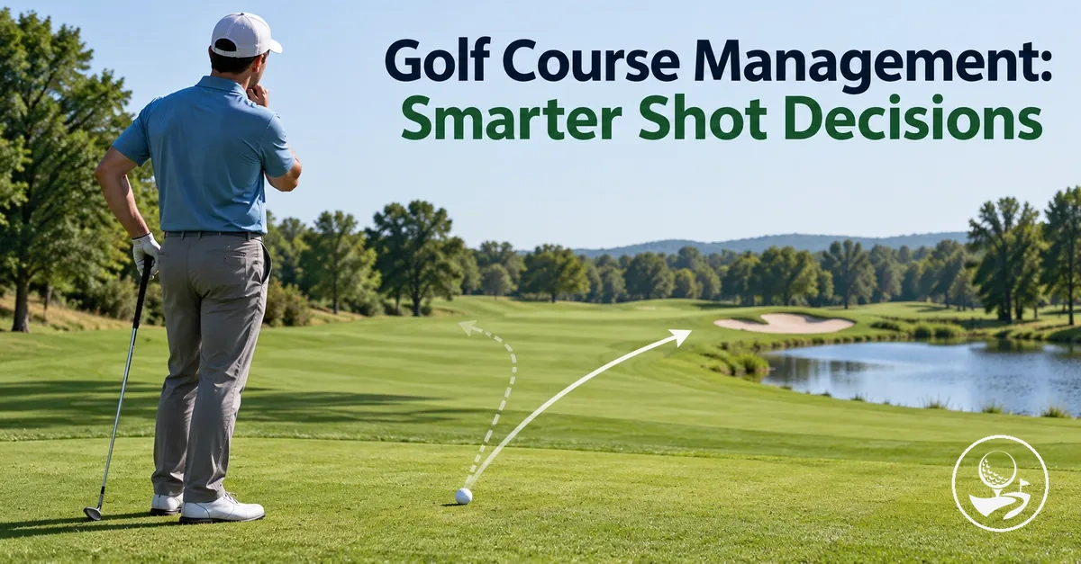Beginner golfer planning a safer shot during course management