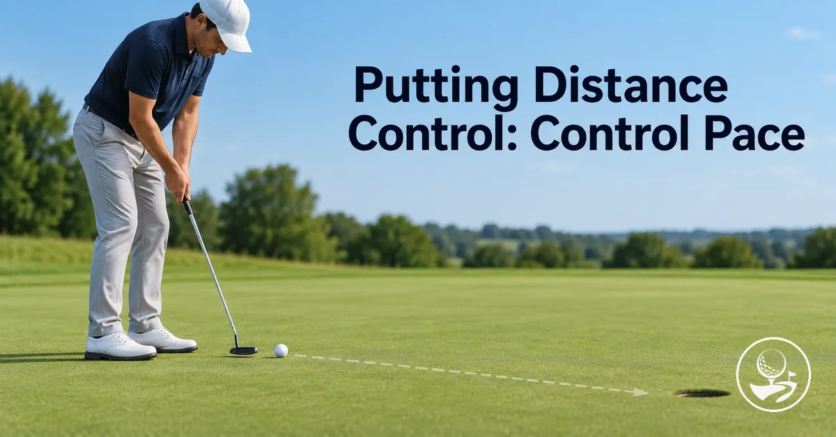 Beginner golfer practising putting pace and distance control