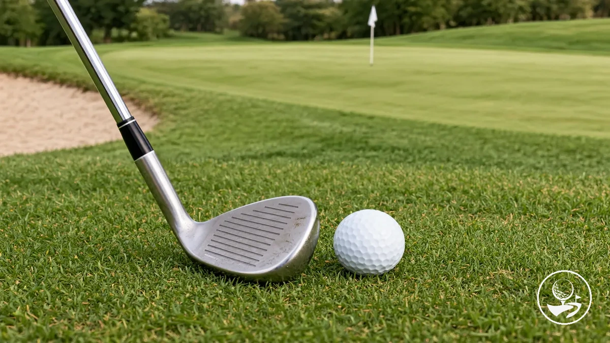 Golf wedge used for a short high-lofted shot near the green.