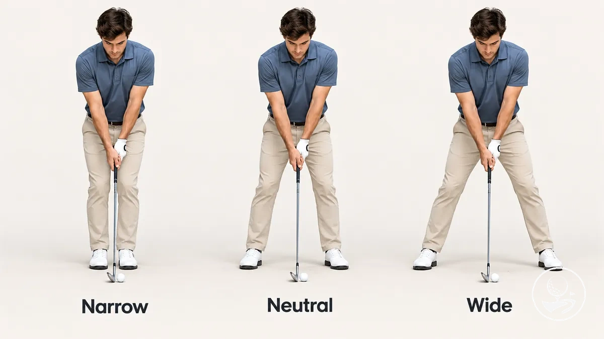 Comparison of narrow, neutral and wide golf stance widths for a beginner