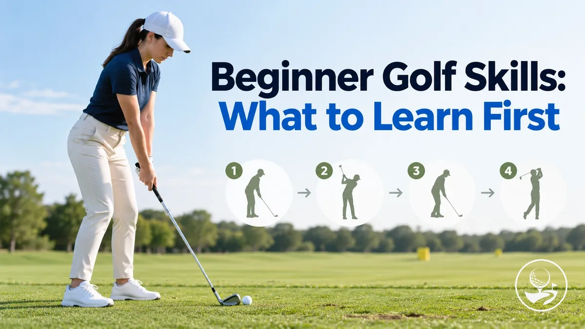 Beginner golfer practising foundational skills in learning order
