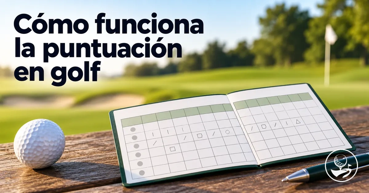 Tarjeta de resultados de golf mostrando la puntuación básica para principiantes