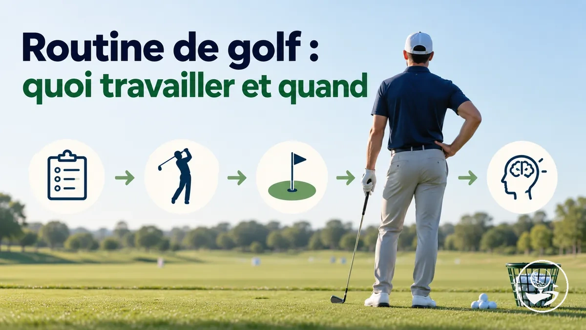 Golfeur débutant suivant une routine structurée d'entraînement au golf