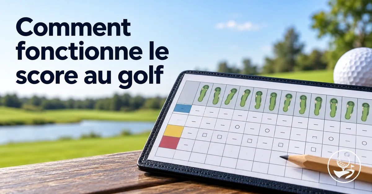 Carte de score de golf illustrant le calcul de base du score pour les débutants