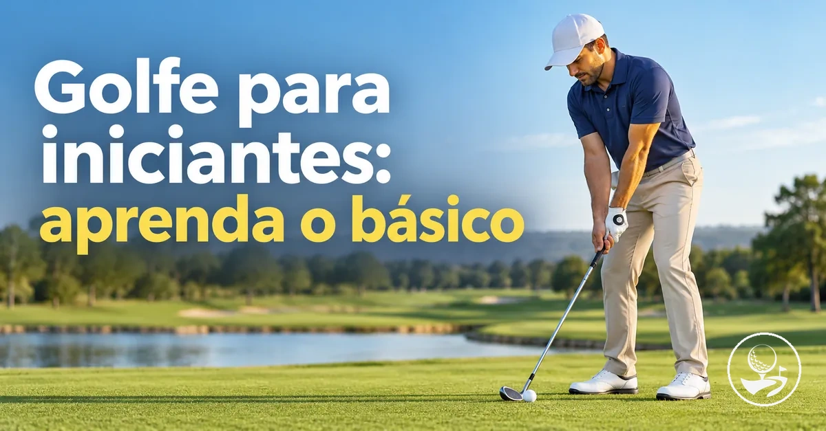 Golfista iniciante aprendendo habilidades básicas de golfe no campo