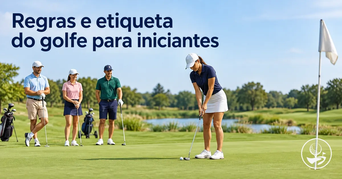 Golfistas iniciantes seguindo as regras e a etiqueta no campo