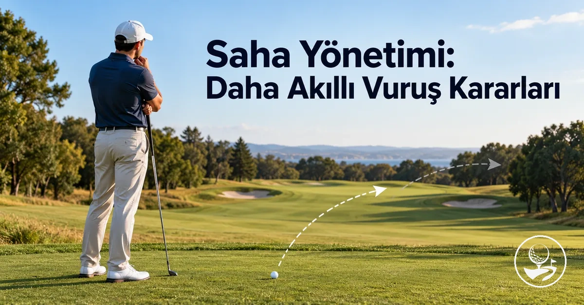 Saha yönetimi sırasında daha güvenli bir vuruş planlayan yeni başlayan bir golfçü