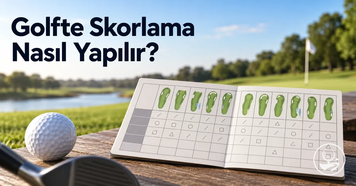 Yeni başlayanlar için temel skorlamayı gösteren bir golf skor kartı
