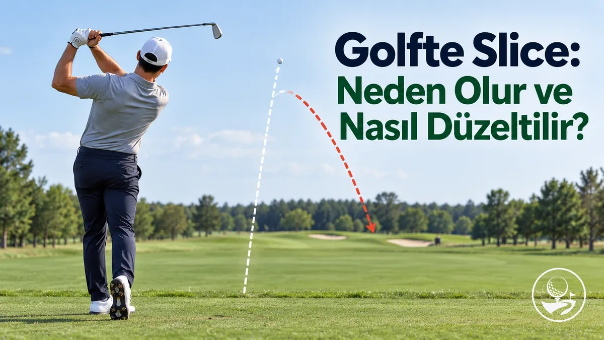 Swing çalışması sırasında slice vuruşunu düzelten yeni başlayan bir golfçü