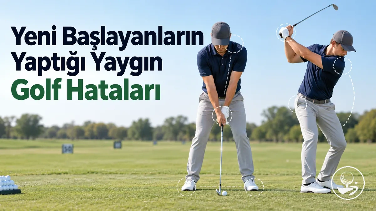 Vuruş öncesi duruşunu ve salınımını gözden geçiren yeni başlayan bir golfçü